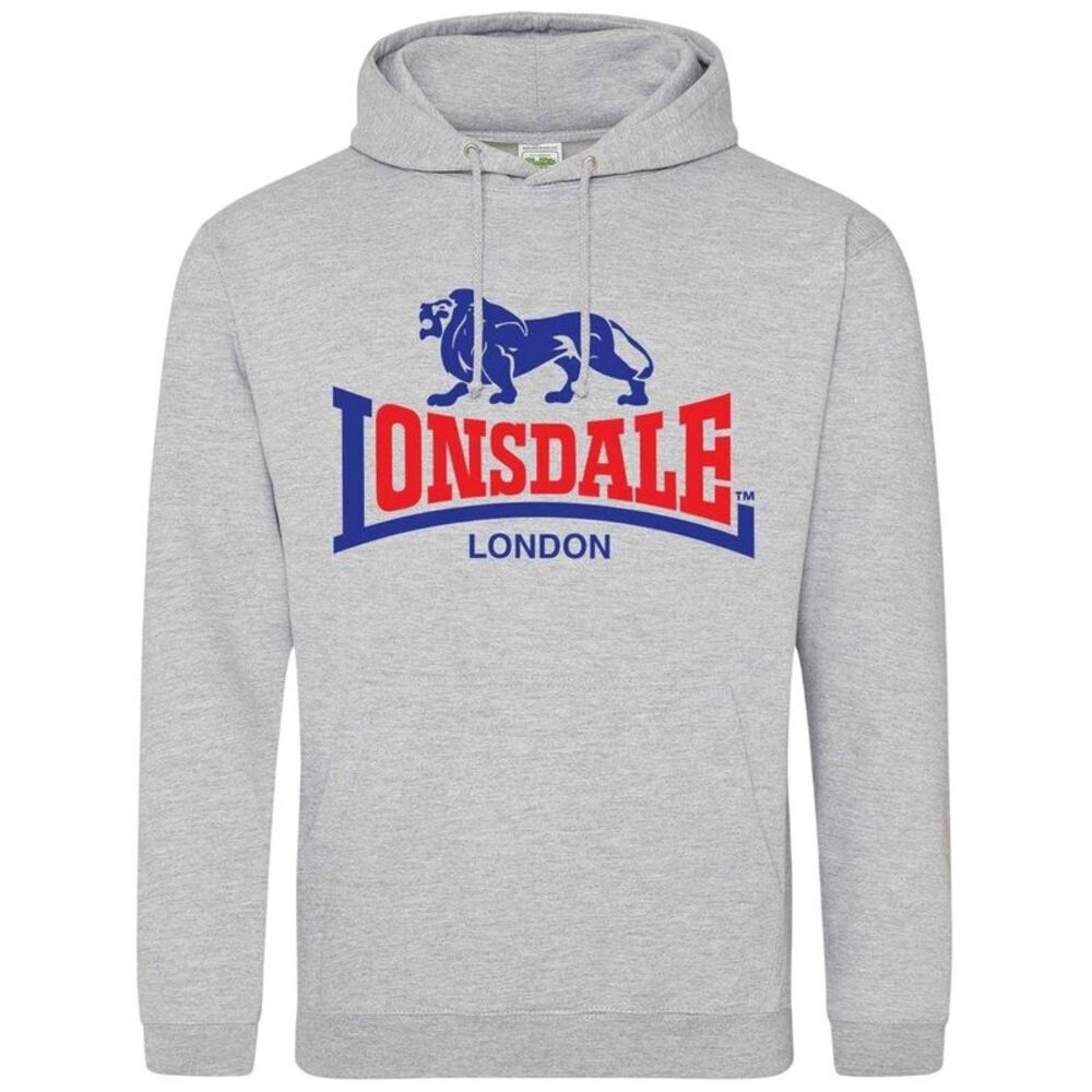 Lonsdale Mens Logo Pullover Hoodie / Gray